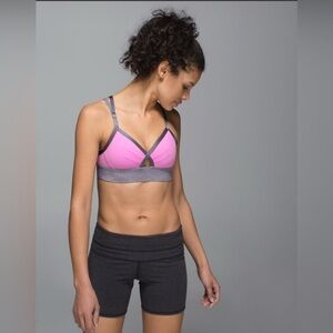 Lululemon If your lucky pink medium support Strappy Stretch lightweight bra 6